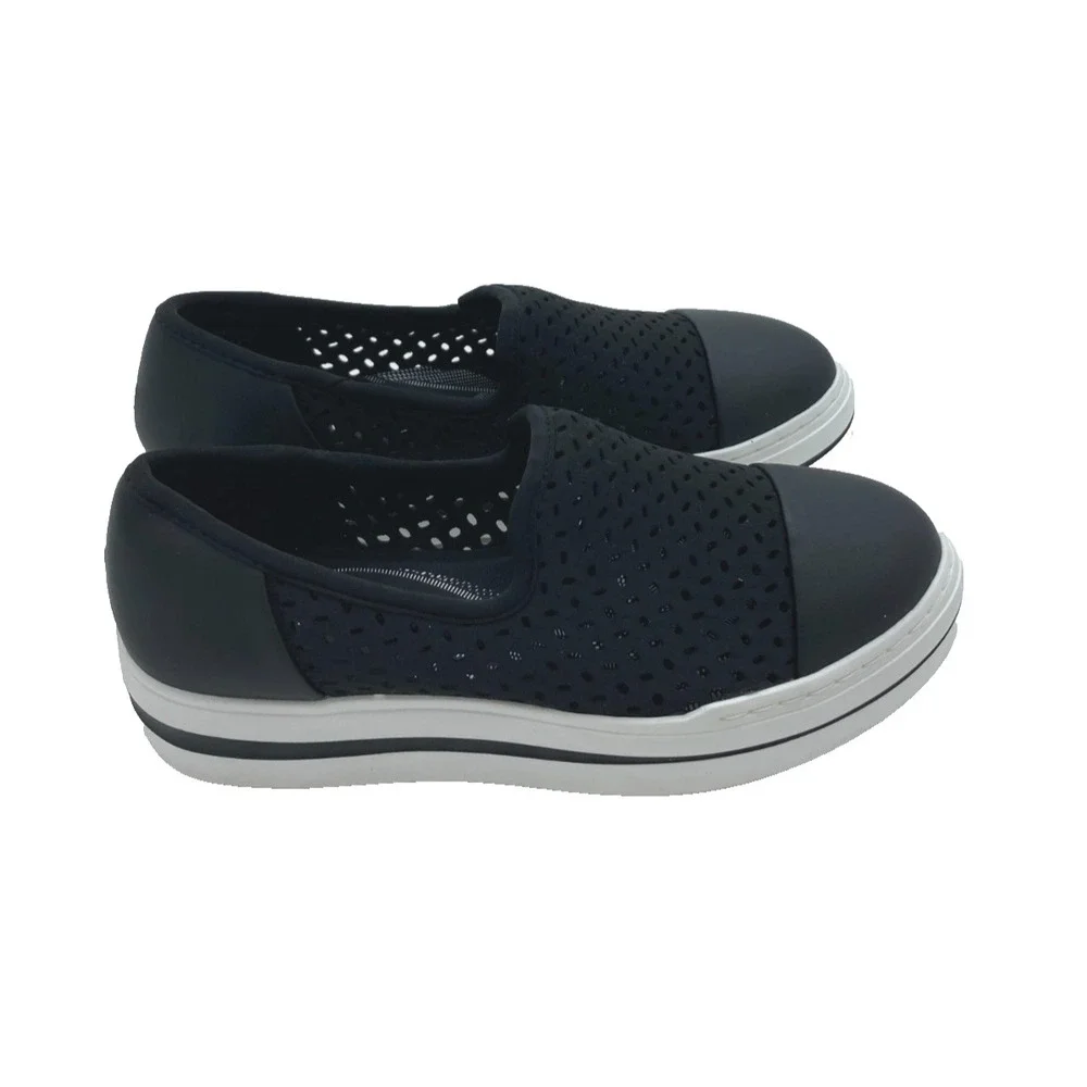 Clarks‎ Audreigh Star Shoes Womens Size 8M Black Suede Platform Comfort Sneakers